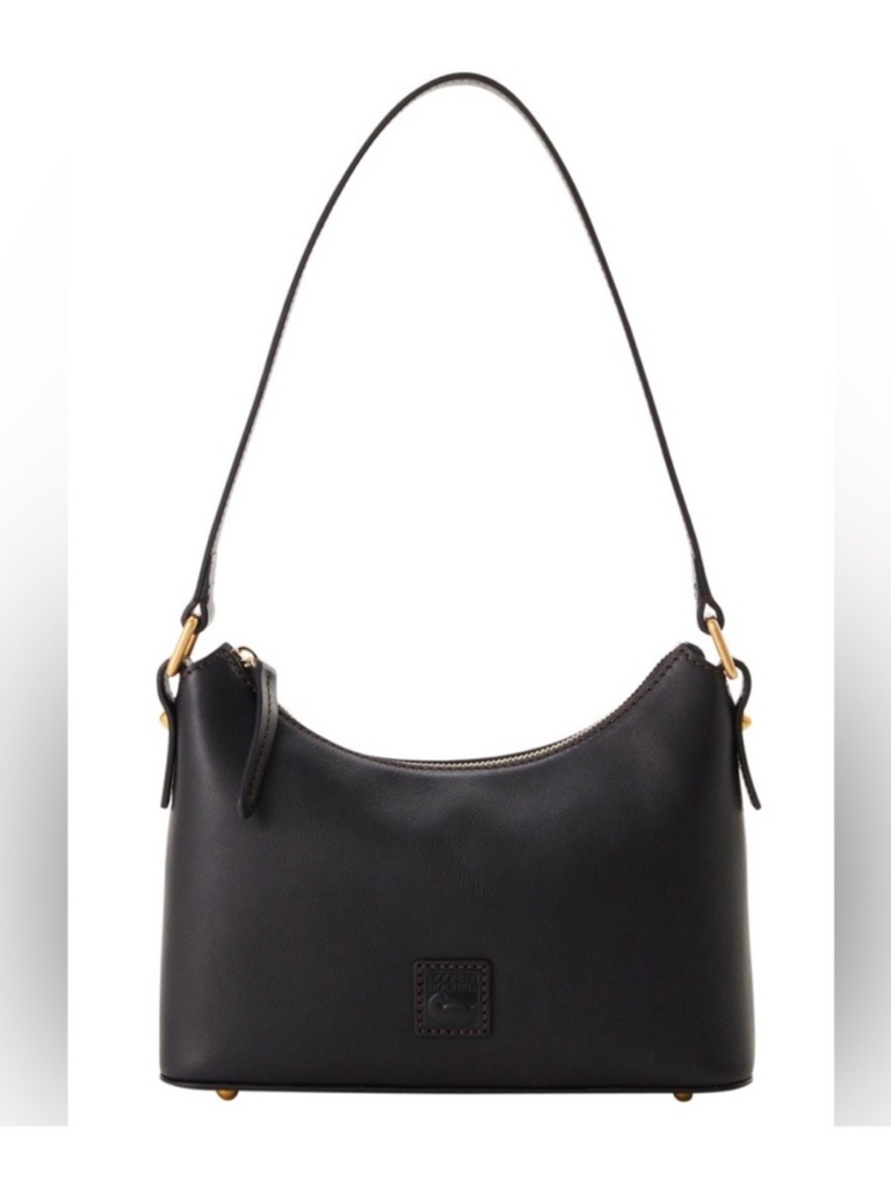 Dooney Bourke Classic Black Leather baguette Shoulder Bag